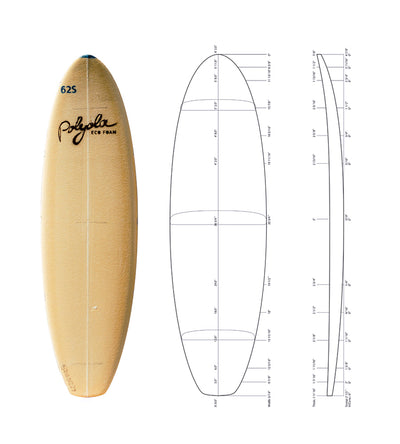 6'2" S - Blank Ply Natural