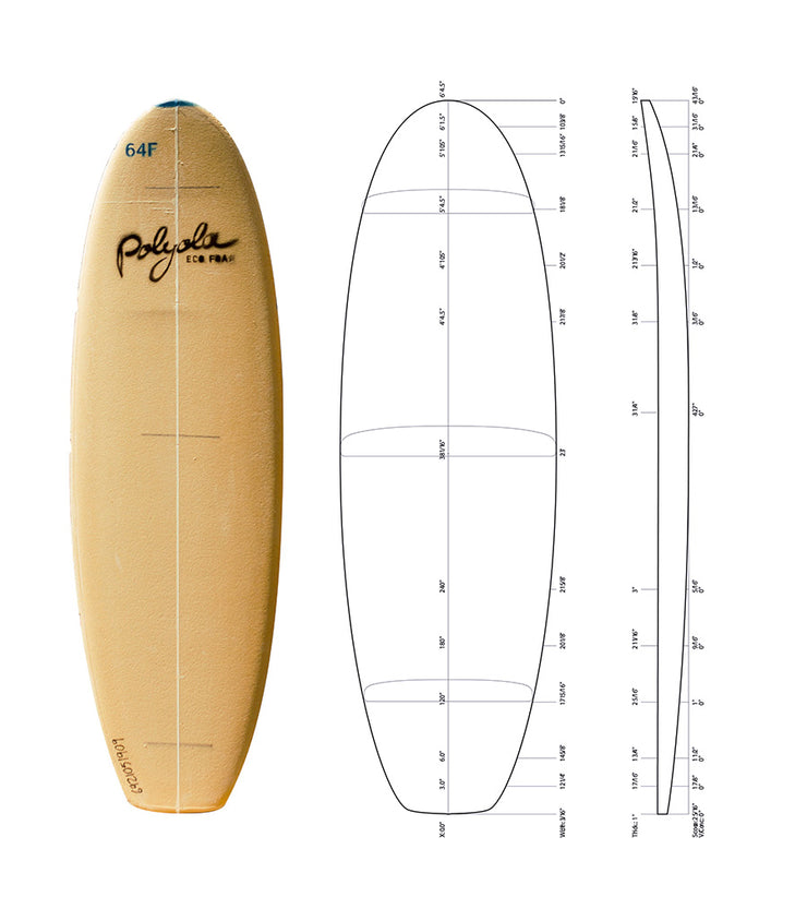 6'4" F - Blank Ply Natural