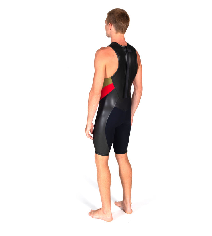 Slice Short John Olive/Red (Mens) - Wild Things