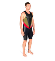 Slice Short John Olive/Red (Mens) - Wild Things
